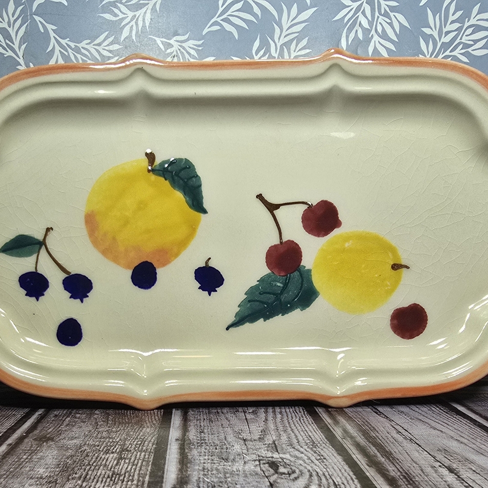 Hand-Painted Fruit Ceramic Tray